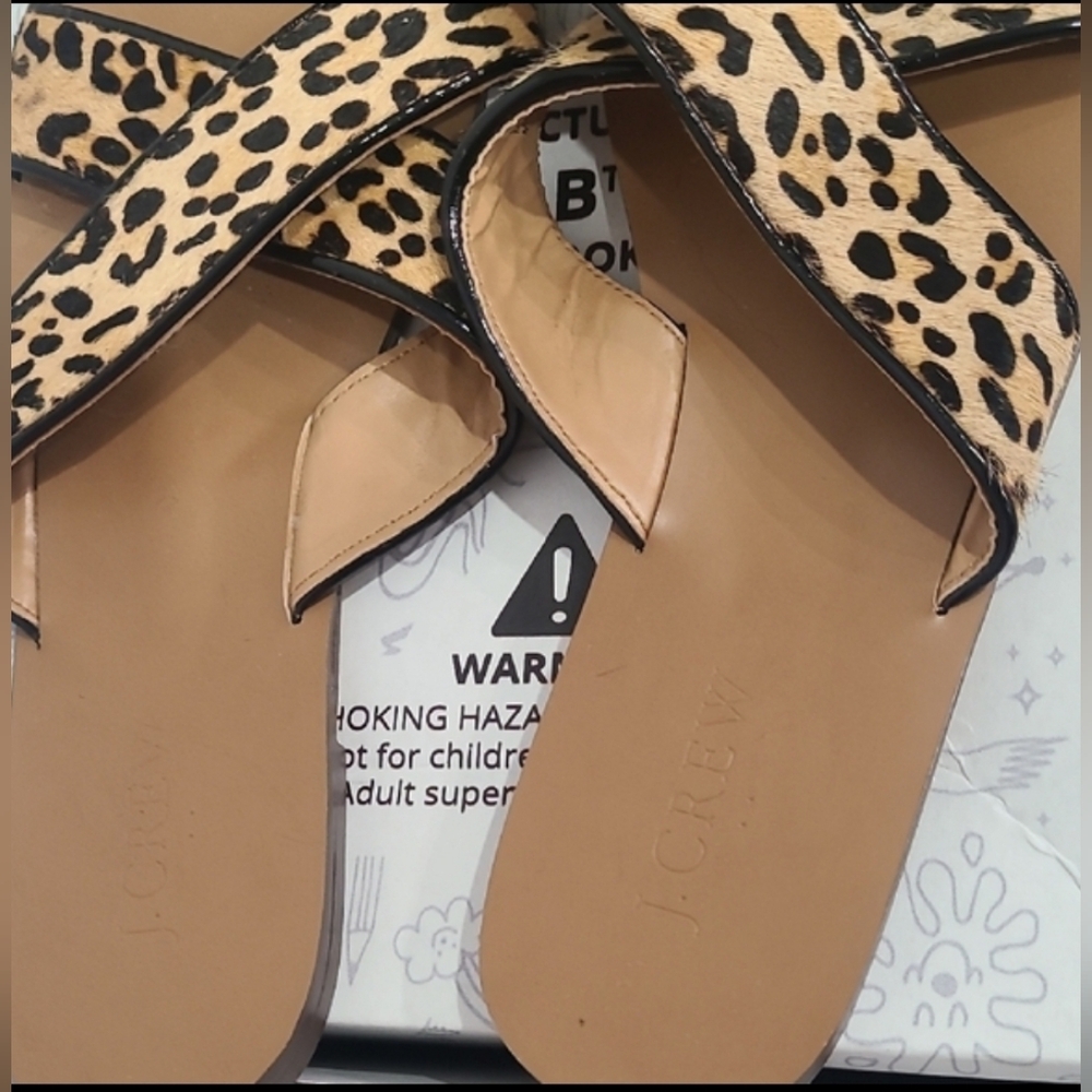 J. Crew Brown Sandals with Criss-Cross Design